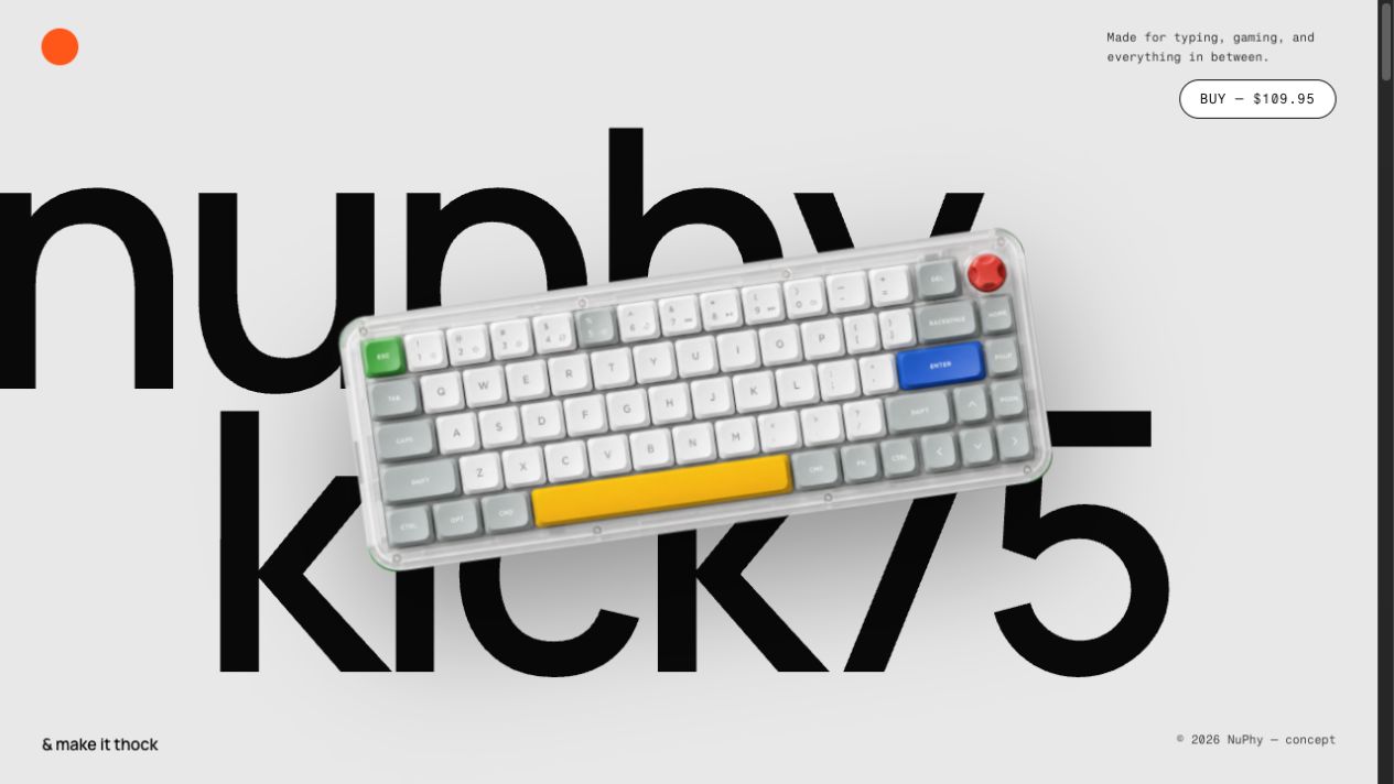 Fable 5 keyboard landing page preview